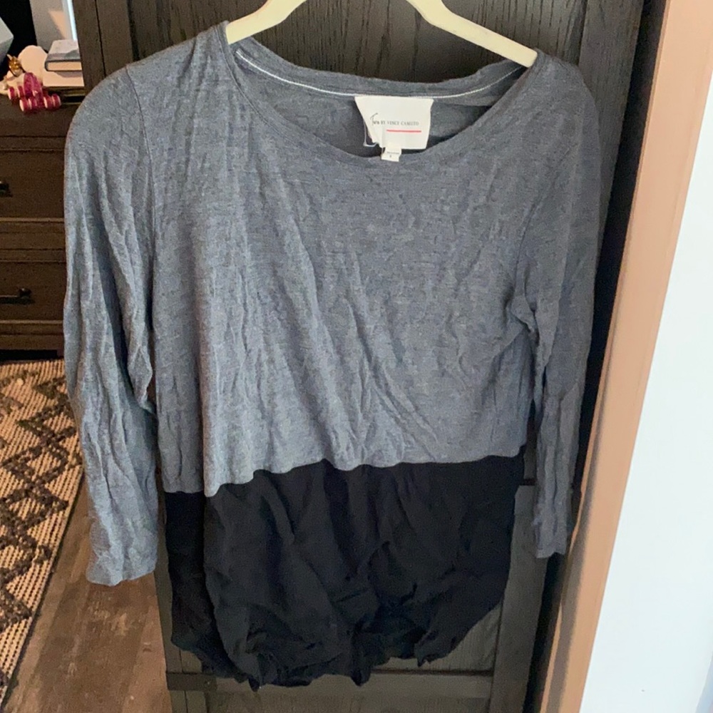 Color block 3/4 length sleeve top